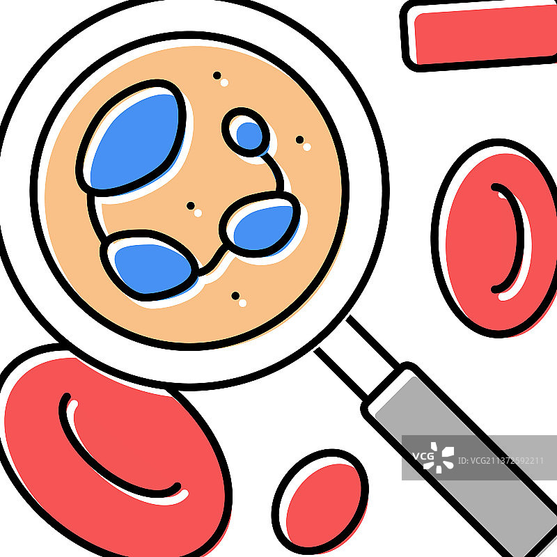 巨成红细胞性贫血研究彩色图标图片素材