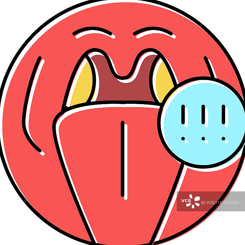 扁桃体腺样体问题彩色图标图片素材