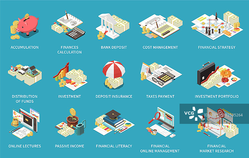 金融知识普及套装图片素材