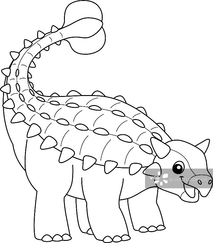 甲龙儿童填色页图片素材