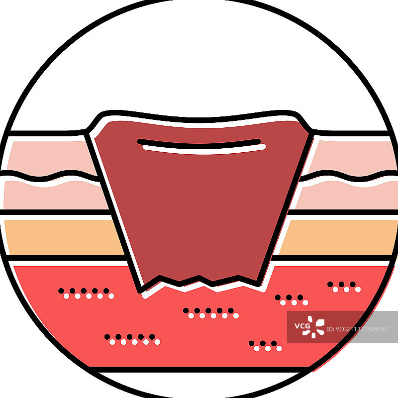 褥疮压力溃疡疾病彩色图标图片素材