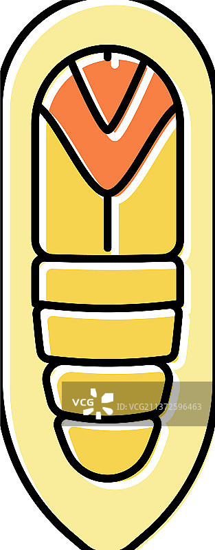 家蚕茧蛹彩色图标图片素材