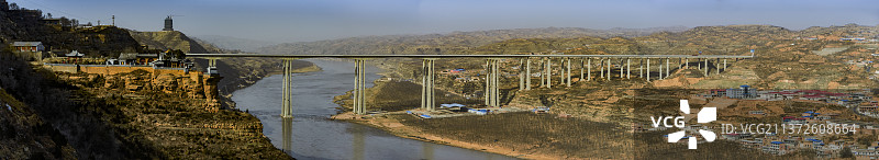 佳县香炉寺黄河大桥图片素材