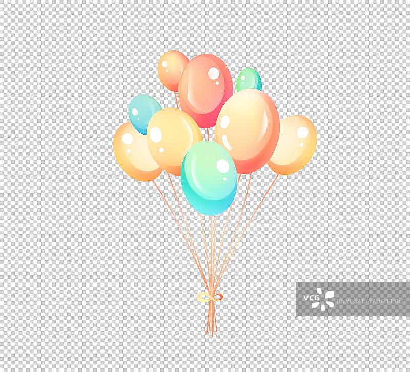 一束彩色气球，卡通节日免扣素材图片素材