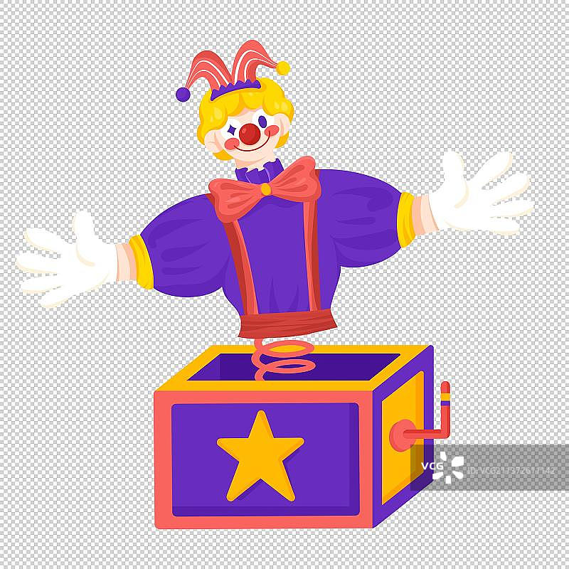卡通手绘愚人节惊喜箱元素图片素材