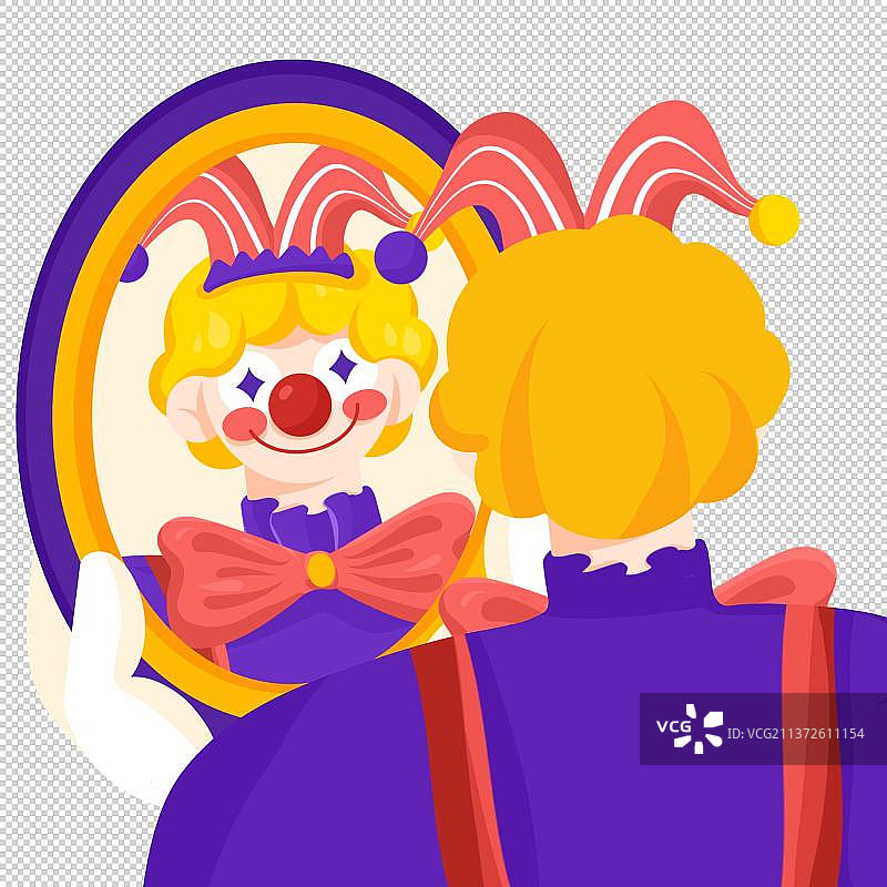 卡通手绘愚人节小丑元素图片素材