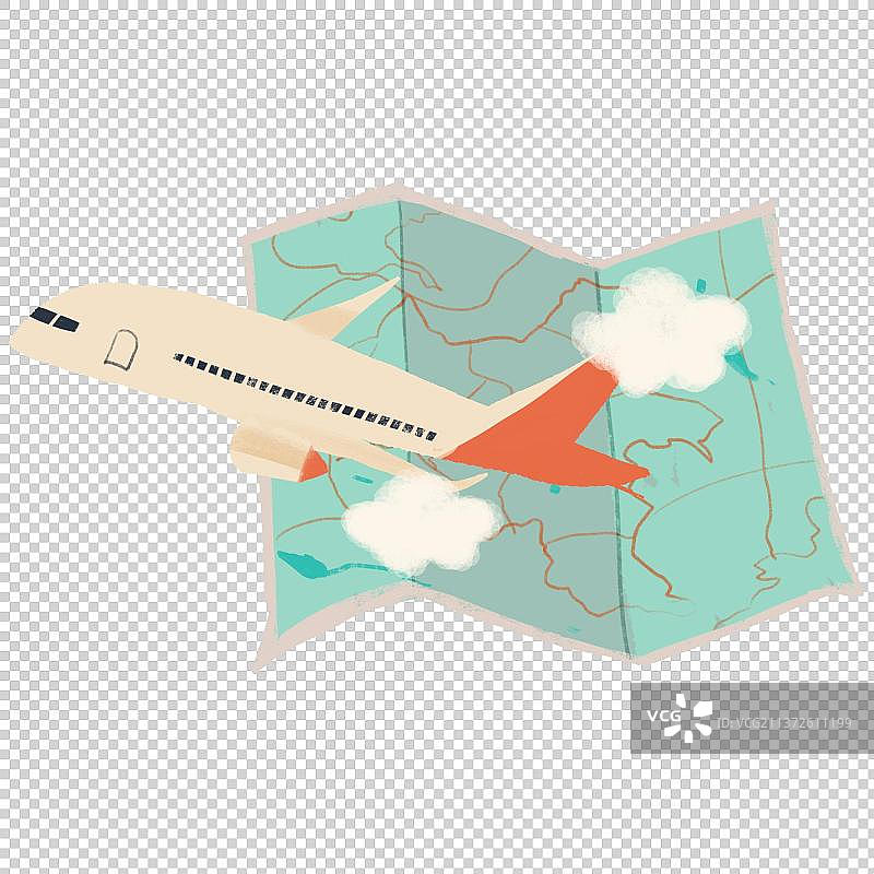 飞机地图插画图片素材