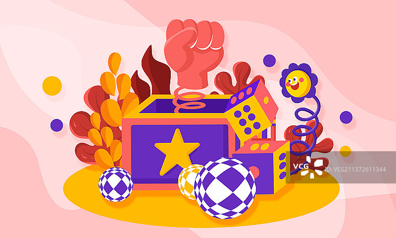 愚人节小丑温暖画面手绘小场景插画图片素材