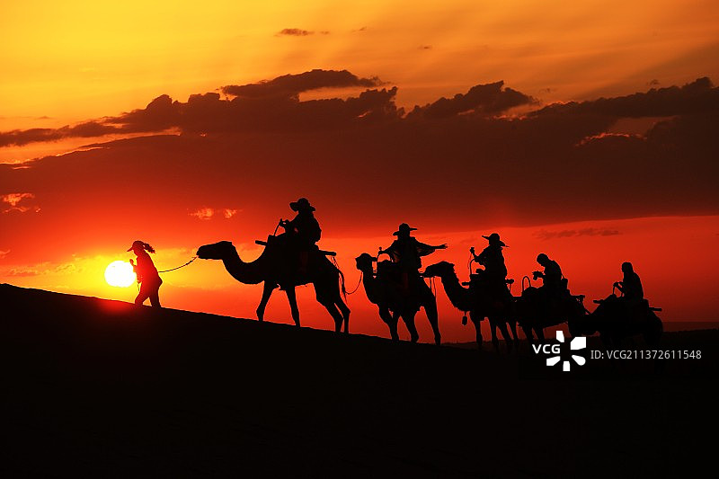 鸣沙山骆驼旅游图片素材