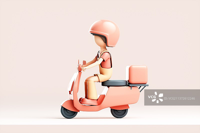 3D渲染的可爱卡通女孩图片素材