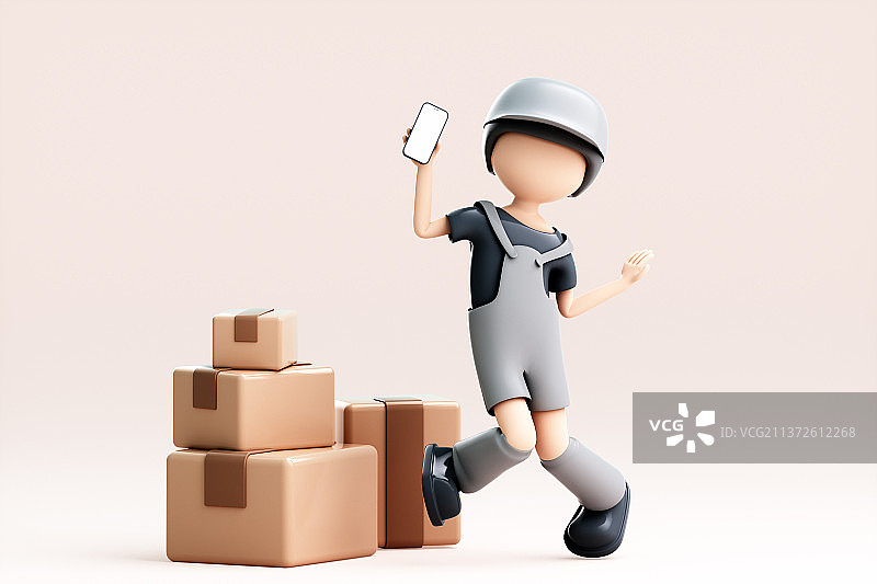 3D渲染的可爱卡通女孩图片素材