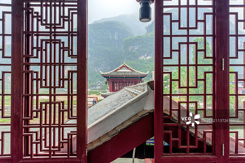 中国贵州铜仁江口云舍风雨桥图片素材