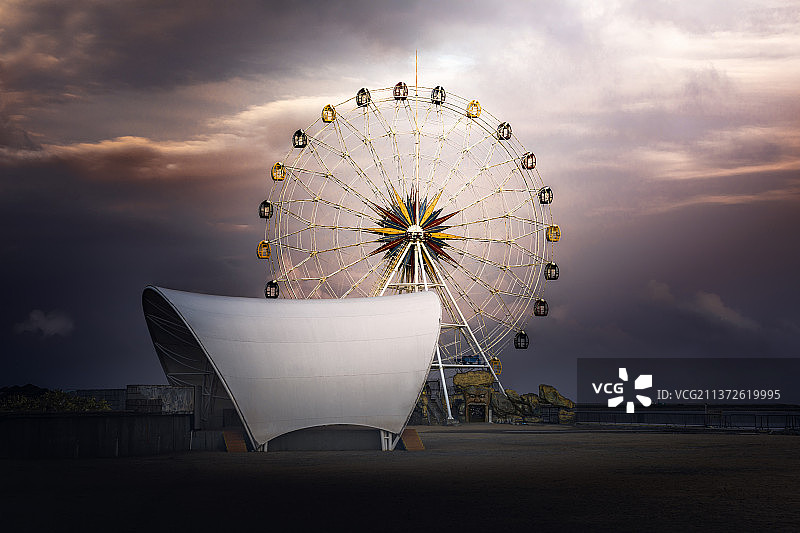 上海金山碧海金沙摩天轮大转盘图片素材