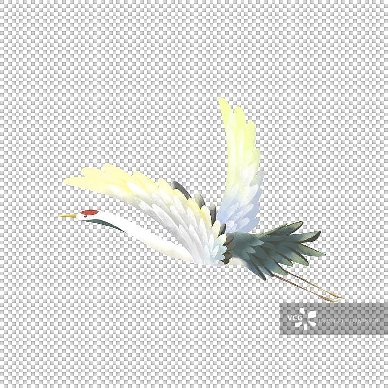 飞翔的仙鹤，唯美卡通节日免扣素材图片素材