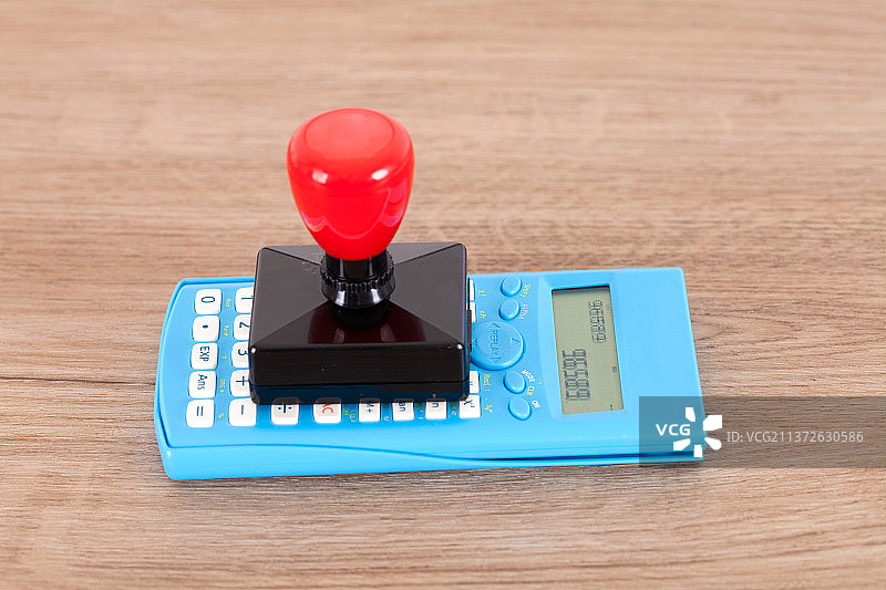 公章在计算器上图片素材