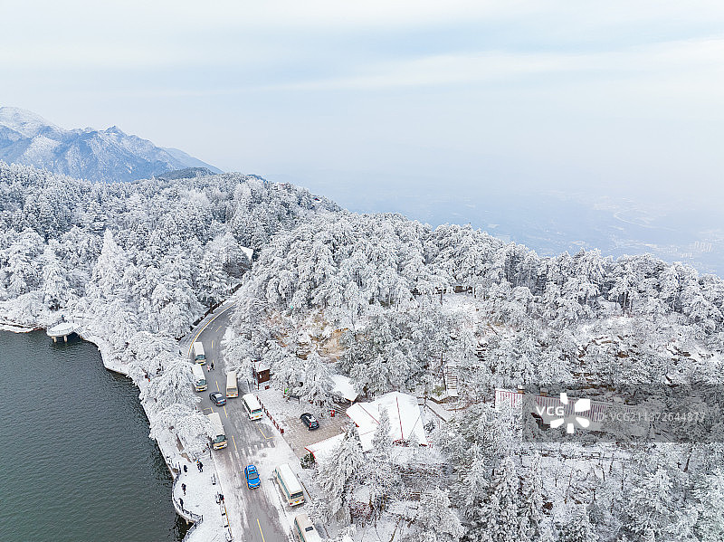 江西省九江市庐山5A风景区冬季雪景风光图片素材