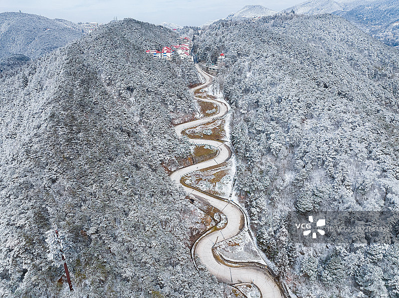 江西省九江市庐山5A风景区冬季雪景风光图片素材