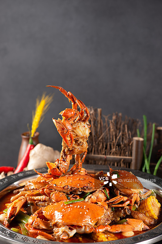 香辣肉蟹煲图片素材