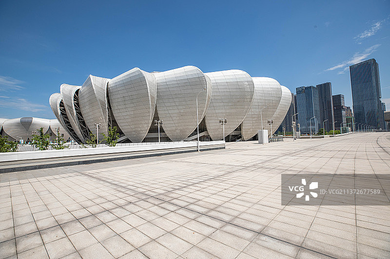 杭州亚运会场馆大莲花小莲花奥体中心体育馆游泳馆图片素材