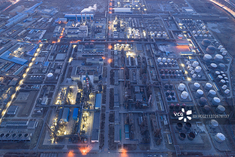 工业区夜景图片素材