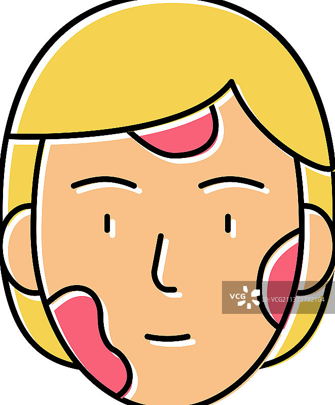 面部皮肤疾病彩色图标图片素材