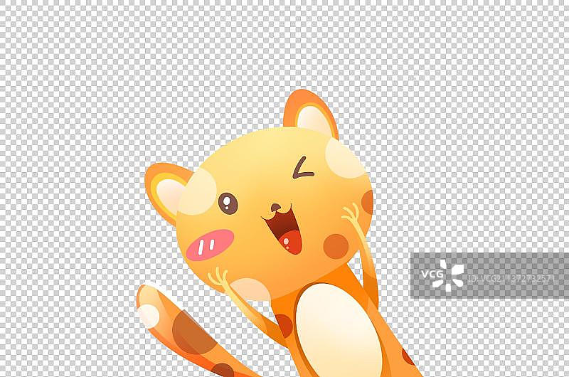 可爱的橙色小猫，卡通动物免扣素材图片素材