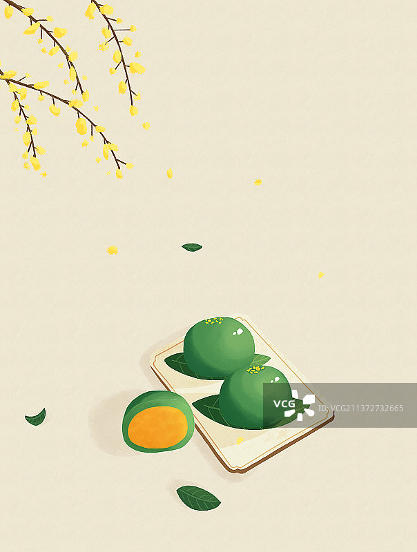 清明节青团插画图片素材