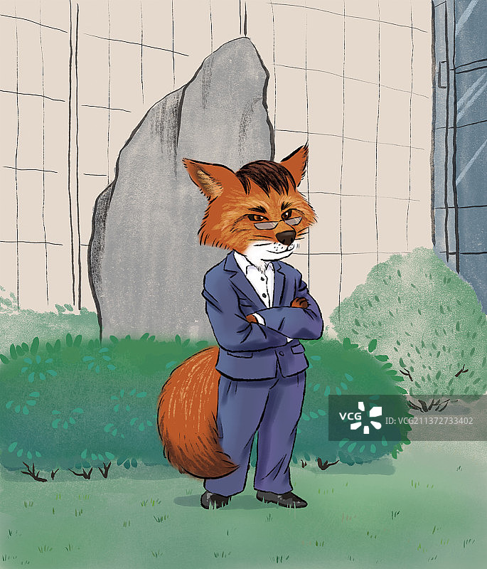 西装狐狸图片素材