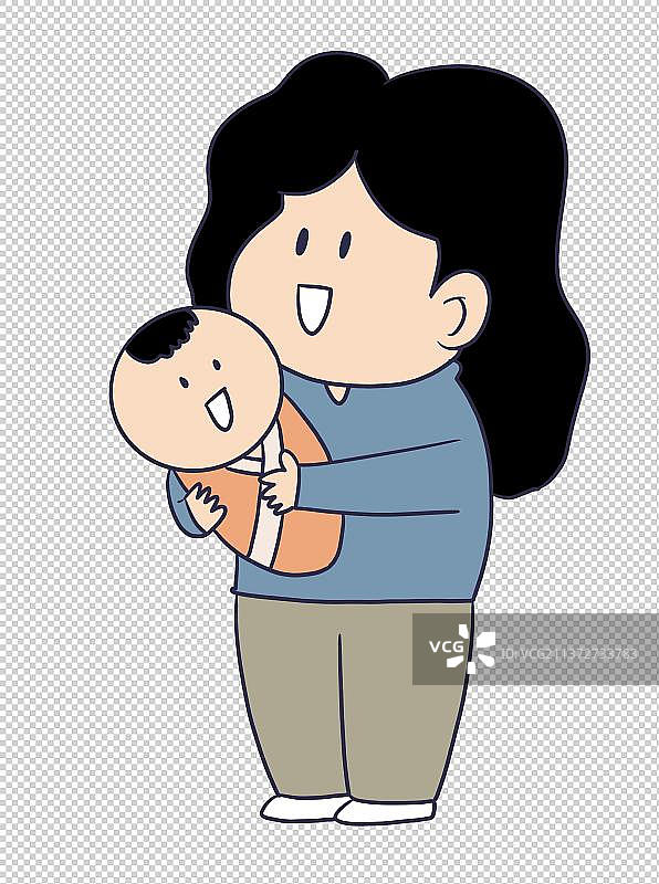 元素：抱着孩子的母亲图片素材