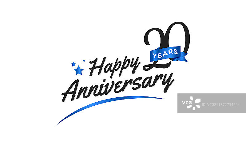 20周年蓝色弧形庆典图片素材