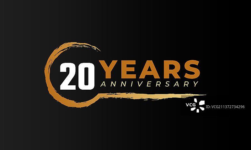 圆形笔刷20周年庆典图片素材