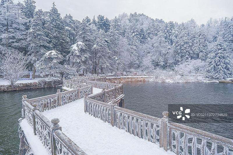 江西省九江市庐山5A风景区冬季雪景风光图片素材