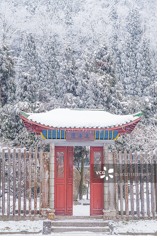 江西省九江市庐山5A风景区冬季雪景风光图片素材