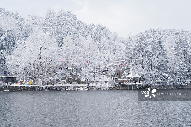 江西省九江市庐山5A风景区冬季雪景风光图片素材