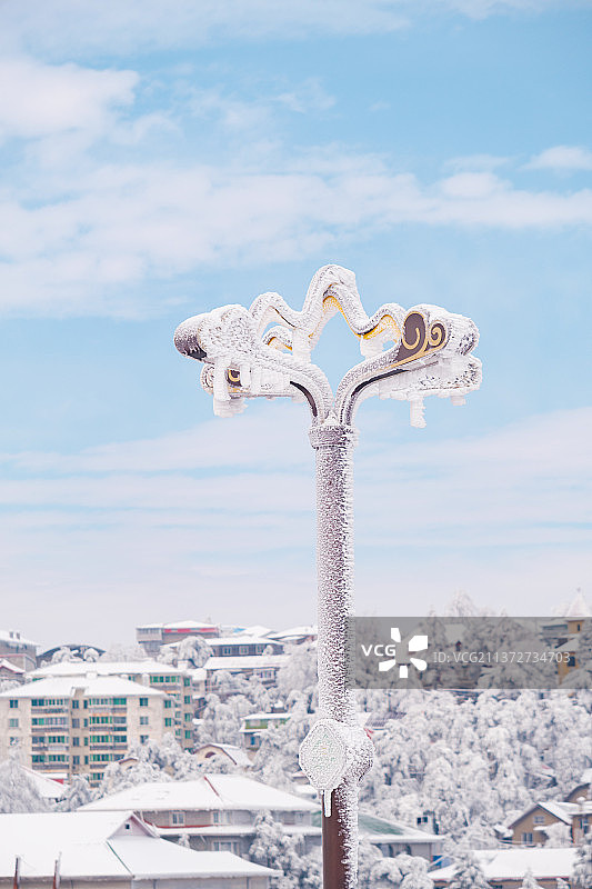 江西省九江市庐山5A风景区冬季雪景风光图片素材