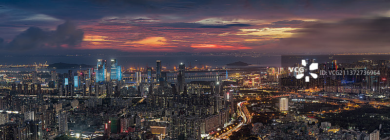 深圳前海自贸区入夜繁华景色图片素材