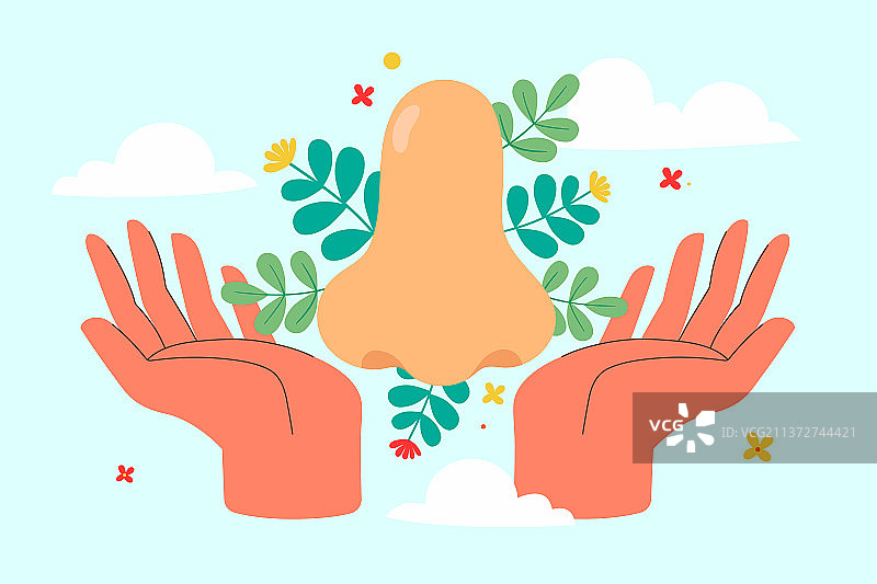 呵护鼻子健康矢量插画图片素材