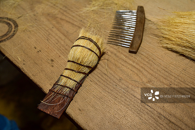 四川省内江市隆昌市猪鬃制作图片素材