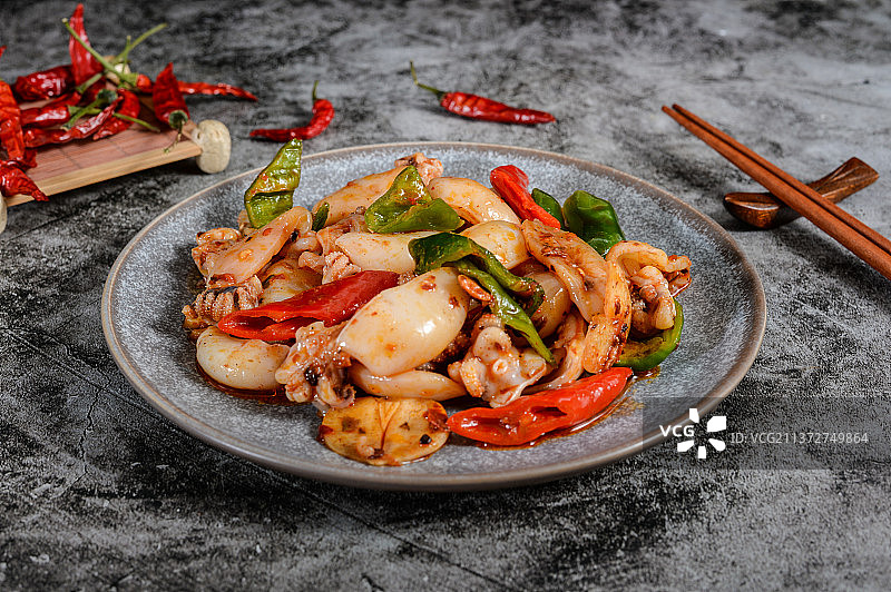 泡椒墨鱼仔图片素材