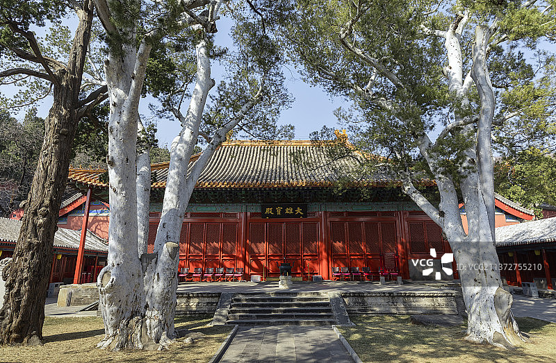 古建筑的宫殿，北京法海寺的建筑图片素材