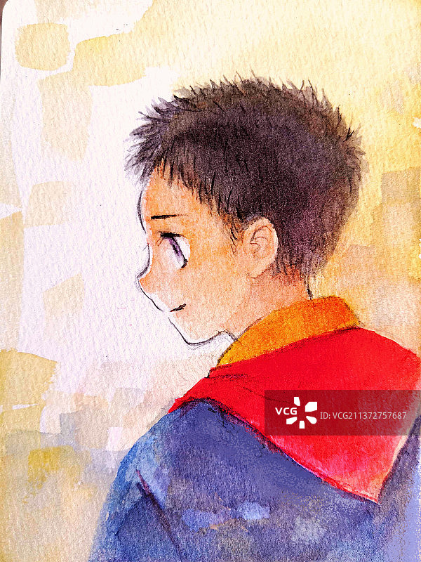 忧郁的少年图片素材