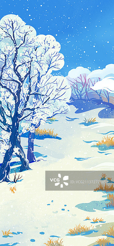 晴空下的雪景图片素材