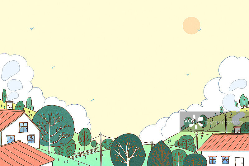 春夏阳光明媚田园风光图片素材