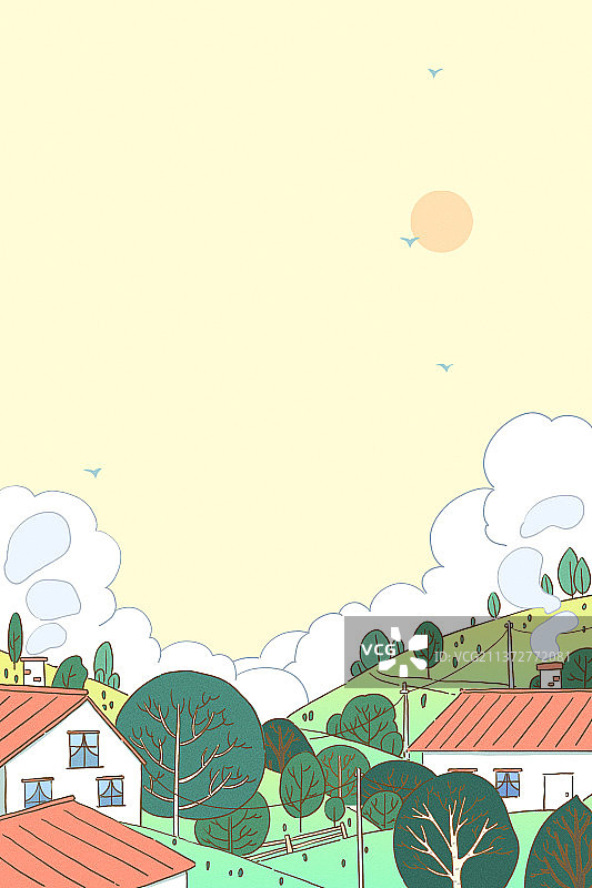 春夏阳光明媚田园风光图片素材