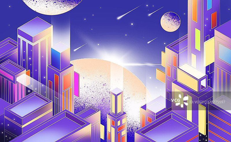 未来城市插画图片素材