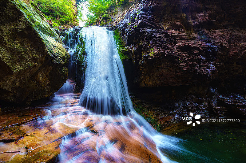 瀑布+河南省新乡市辉县关山国家地质公园图片素材