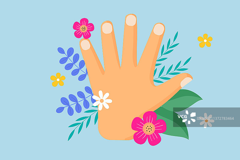 呵护手掌健康矢量插画图片素材