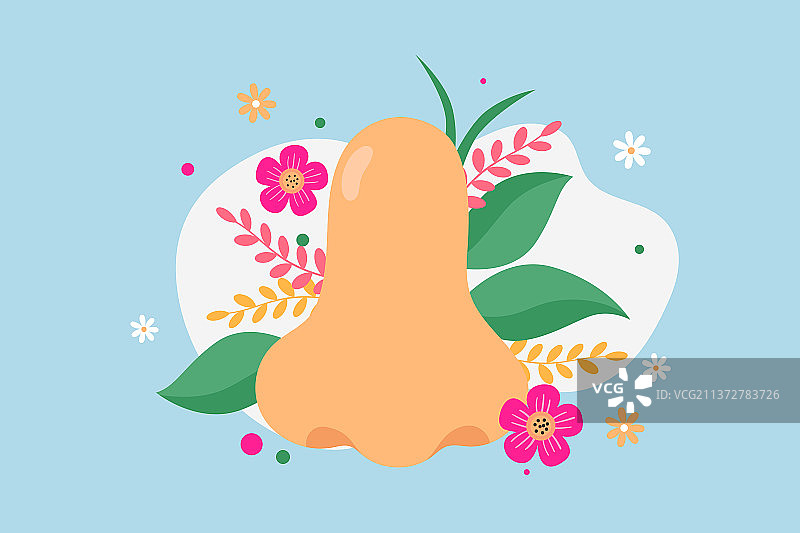 呵护鼻子健康矢量插画图片素材