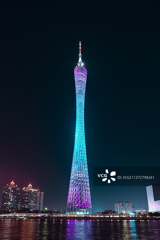 赛博朋克广州塔图片素材