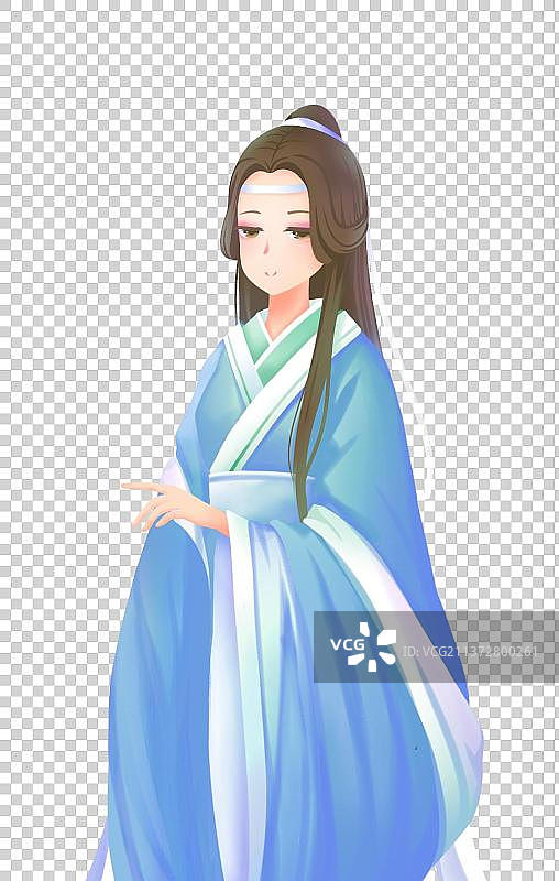 伸出一只手的古风美女，卡通人物免扣素材图片素材